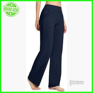 Tall Women's Wide Leg Yoga Pants High Waist Stretch Dress Sweatpants with